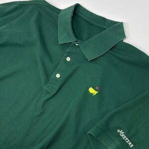 Masters Green Polo Shirt Men's XL Measured Golf Logo Short Sleeve